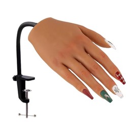 KnowU Mano De Práctica Para Uñas Acrílicas Con Abrazadera Estable Maniquí Flexible De Silicona Manos Postizas Para Practicar Uñas Postizas Y Practicar Arte De Uñas Herramientas De Exhibición