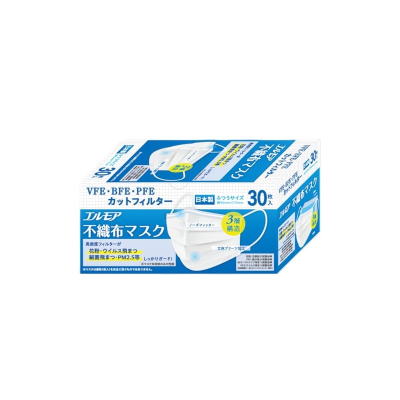 Elmore Non-Woven Mask, Regular Size, Pack of 30