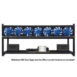 Kingwin 8 GPU Miner Rig Case Frame – Premium Stackable Aluminum Mining Rig Enclosure for Efficient Crypto Mining, Test Bench PC Case.