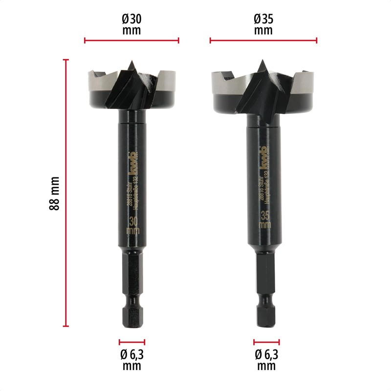 kwb Forstner Drill Bit Set 5 Pieces (15-35mm, 88mm Length,