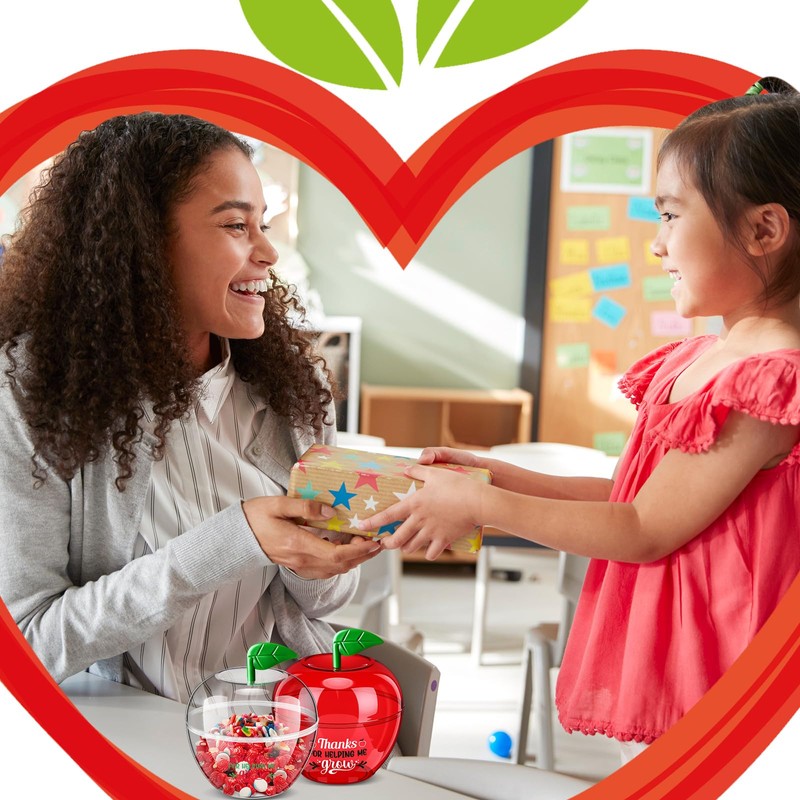 Mimorou 48 Pack Back to School Gifts Plastic Apple Containers,Classic,Red