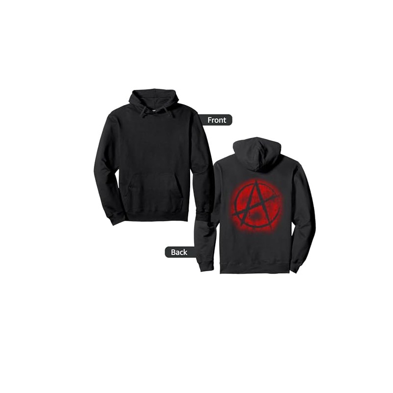 Red Anarchy Symbol Design Graffiti Style, Anarchism, Punk Pullover Hoodie