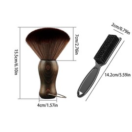 Neck Brush Hair Brush Set, 2 Counts Wooden Handle Neck Hair Brush & Plastic Brush, Hair Styling Tool for Salon & Home