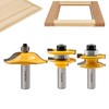 Exqutoo 3PCS 1/2" Shank Router Bit Set, Raised Panel Cabinet