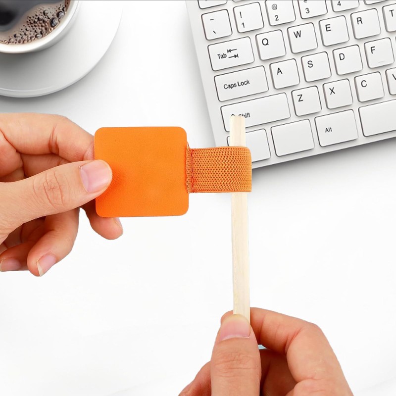 Yiranok Pen Holder for Notebook 12 Pack Self-Adhesive Leather Pencil