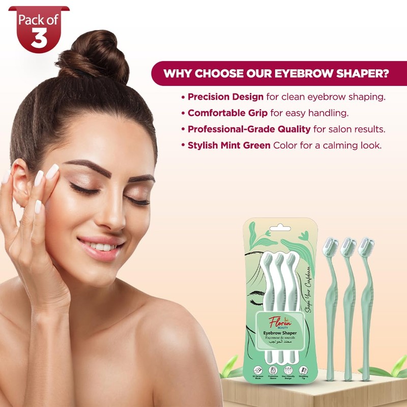 Floren Dermaplaning Tool |Eyebrow Shaper - Pack of 3 |