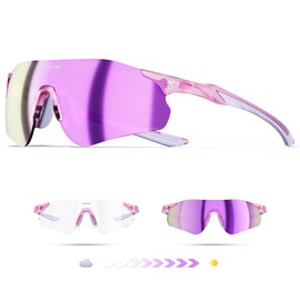 KAPVOE Running Glasses, Self-tinting Sports Glasses, Cycling Glasses, Photochromatic Cycling Glasses, MTB Glasses, Sports Sunglasses, Men and Women, Clear Sports Glasses, Road Bike Sunglasses, Cycling