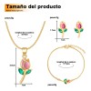 Collar Tulipán Con Cristal Dijes Pulsera Aretes Joyería Lujo