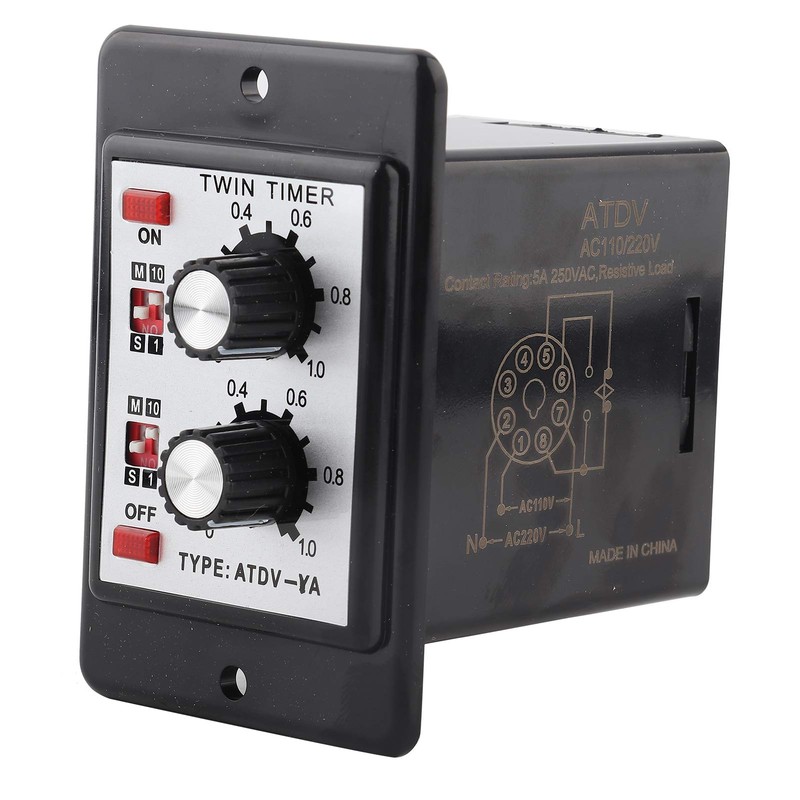 Twin Timer Relay, On Off Knob Control Time Switch Short