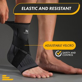 NativoDex Ankle Brace for Stabilising and Preventing Sprains, Support and Compression for Ankle Injuries, Sports Strap with Adjustable Velcro, for Both Feet