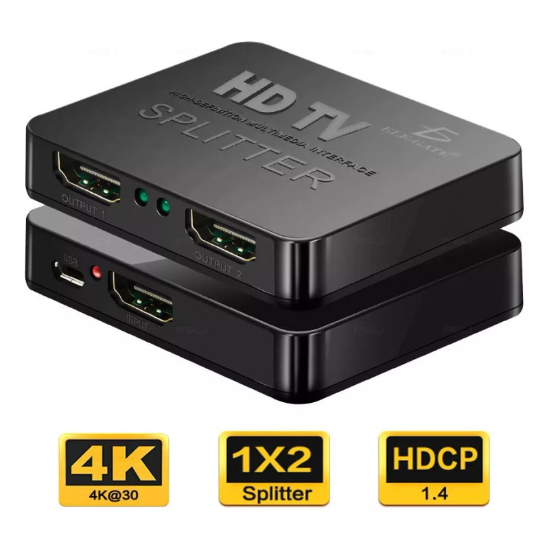 Ele-Gate Divisor De Señal Hdmi Splitter Hdtv 2 Salidas (1x2)