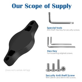 AirTag Bike Mount Holder Protective Case with Safety Anti-theft Screws, AirTag Bicycle Mount To Be Hidden Under Bottle Cages, Water Resistant, perfect camouflage,With complete disassembly tools(1Pcs)