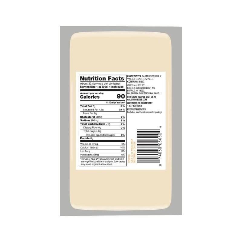 Whole Milk Italian Style Mozzarella Cheese by Galbani 32 oz