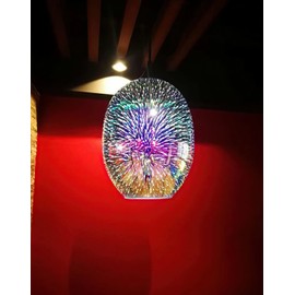 KoKo&Yukina 3D Glass Colorful Pendant Light Fireworks Pendant Light Colorful Light Fixture Firework Glass Pendant Lighting for Kitchen Island Light