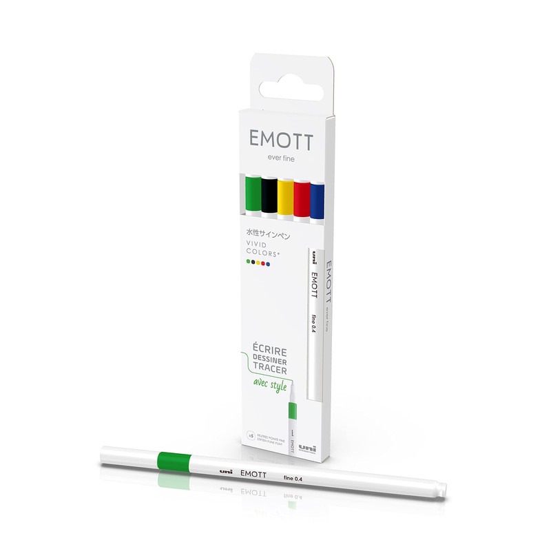 Uni-Ball Emott Uni Mitsubishi Pencil - 5 Felt Tip Pens