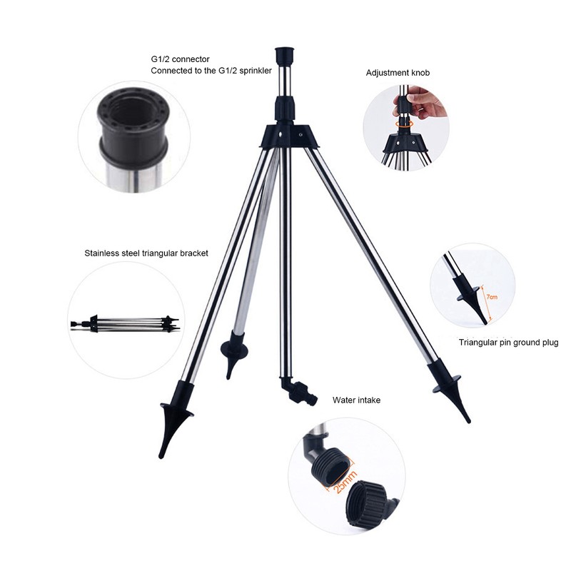 360‑Degree Rotating Sprinkler Automatic Watering Sprinkler with Tripod for Garden