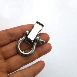 JY-MARINE Stainless Steel Bow Shackles for Paracord Bracelets Premium,Adjustable D Buckle Umbrella Rope Bracelet Buckle Survival U Shape, 5-Pack