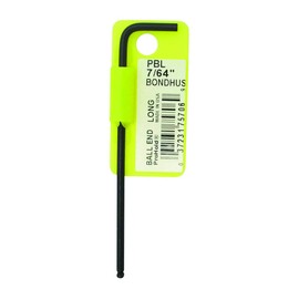 BONDHUS PBL9/64 No.75708 Prohold® Hex Wrench, 9/64 Inches, Short Handle: 0.9 inches (24 mm), Long Handle: 4.1 inches (105 mm), Black Dyed Treatment