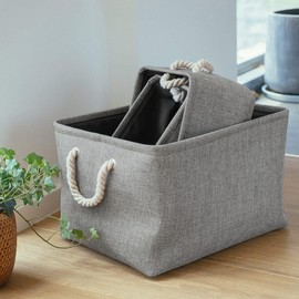 Mangata folding storage boxes, fabric storage baskets, pack of 3