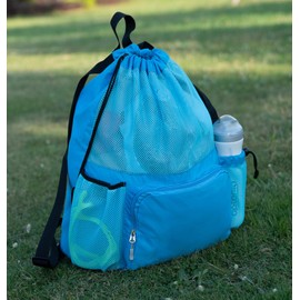 ButterFox - Bolsa de malla grande para equipo de natación con compartimento separado impermeable para secar, separada para seco y húmedo (azul claro)