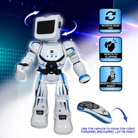 GERARDO'S Talking Kids Robot | Talking, Dancing, Remote Control Robot Toy for Kids | Includes Light Up Eyes & Backpack | STEM Toys for Boys & Girls Age 8-12
