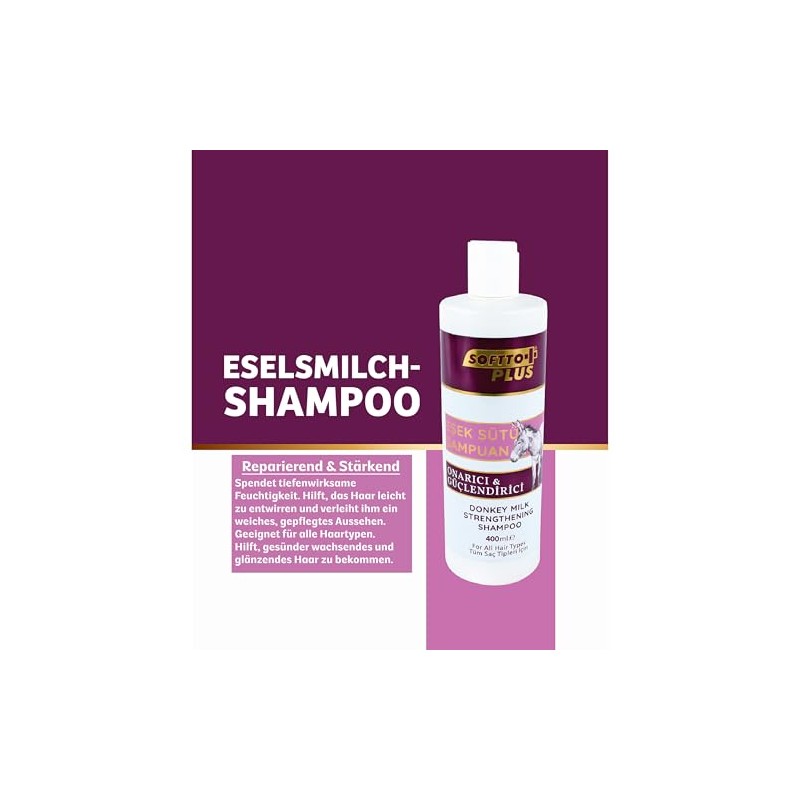 Softto+Plus Eselsmilch-Shampoo – Reparatur, Feuchtigkeit & Glanz für jedes Haar