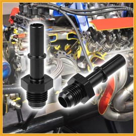 Partuto 6AN Male to 3/8" Car Fuel Hose Pipe Adapter EFI Fitting Black Replacement