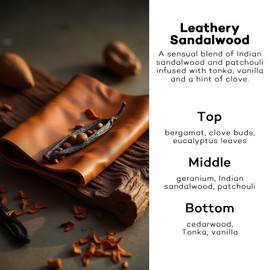 Car Air Freshener Hanging 2 Pack, Leathery Sandalwood Essential Oil Diffuser, Car Air Fresheners for Women, 45+ days Long Lasting Air Freshener for C ar, C ar accessories, Made in USA