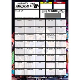 Totally Bonkers - Musical Must Watch Fundraising Scratch Cards - 40 Square - A6 (148x105mm) - 10 Pack - TB0085 - Blind Card