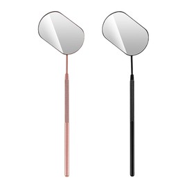 2-Teiliges Wimpernspiegel-Set, Edelstahl-Wimpernspiegel, Quadratischer Tragbarer Wimpernspiegel, Verlängerungs-Wimpernspiegel, Geeignet Für Make-Up, Make-Up-Entfernung