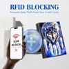 BFDHGQZC Credit Card Holder for Women Men,Dreamcatcher Wolf Mini RFID