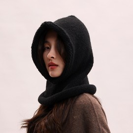 Women's Autumn Winter Balaclava Roll-Up Knit Hat with Thick Neck Warmer LF2630 - One Size Deep Space Gray 3ea