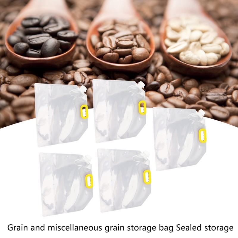 5Pcs Grain Sealed Storage Bag Reusable Transparent Grain Storage Bag
