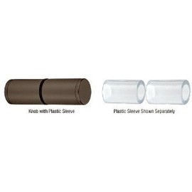 CRL Cylinder Style Oil Rubbed Bronze Finish Back-to-Back Shower Door Knob With Plastic Sleeve