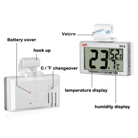LXSZRPH Reptile Hygrometer and Thermometer High LCD Display Digital Reptile Tank Hygrometer Thermometer with Hook and Loop Temperature Humidity Meter Gauge for Reptile Tanks, Terrariums, Vivariums (1 pack)