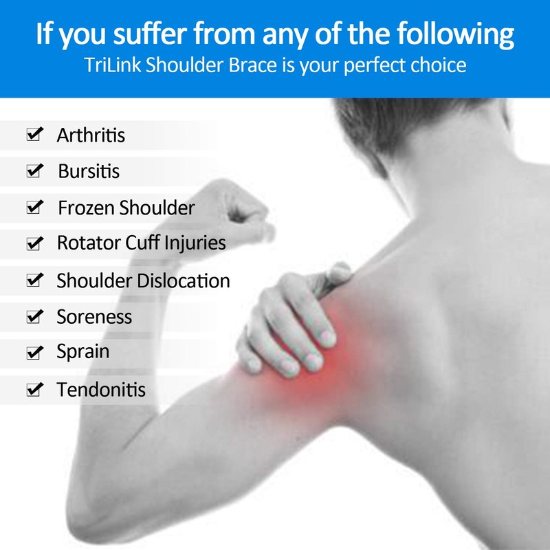 Shoulder Support - Adjustable Shoulder Brace Compatible with Hot/Cold Pad