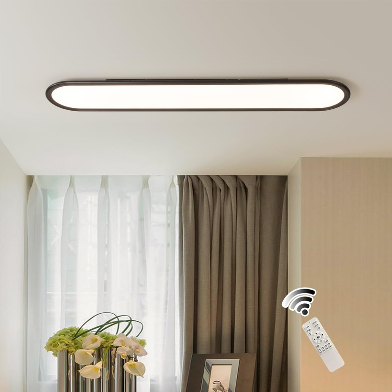 Ganeed Modern Linear Ceiling Lights,48W Dimmable LED Ceiling Lamp, High