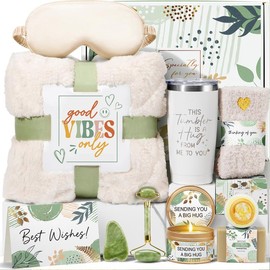 Mayicivo  Mother's Day Birthday for Women ‚Äì Luxurious Spa Gift Basket with Blanket, Relaxing Birthday,Christmas ,Thanksgiving Gifts for Mom, Best Friend, or Sister ‚Äì Unique Self-Care Gifts for Any Occasion Luxury Springtok:_Sage Green