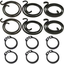 Universal Hardware Door Handle Spring Assortment Kit Replacement Springs with 6 Circlips - 2 T, 2.25T, 2.5T - 2 Each