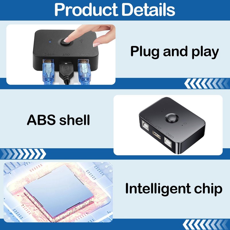 keyxer USB 2.0 Printer Sharing Switch mit 2 Ports |