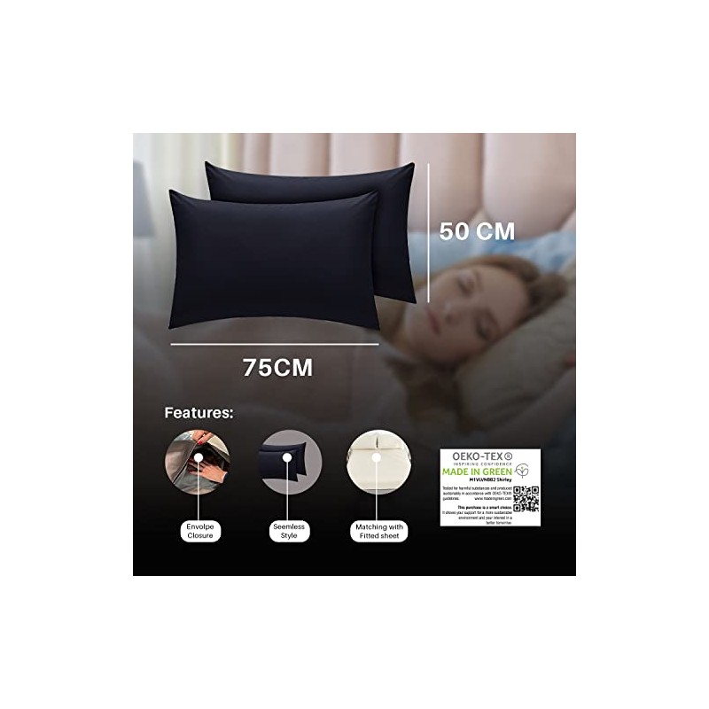 Divine Textiles Pillow Cases standard House Wife Pair - Navy