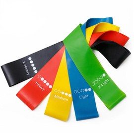 Resistance Bands Set - 5 Exercise Workout Bands for Women & Men, Ideal for Booty, Legs, Pilates, Flexbands