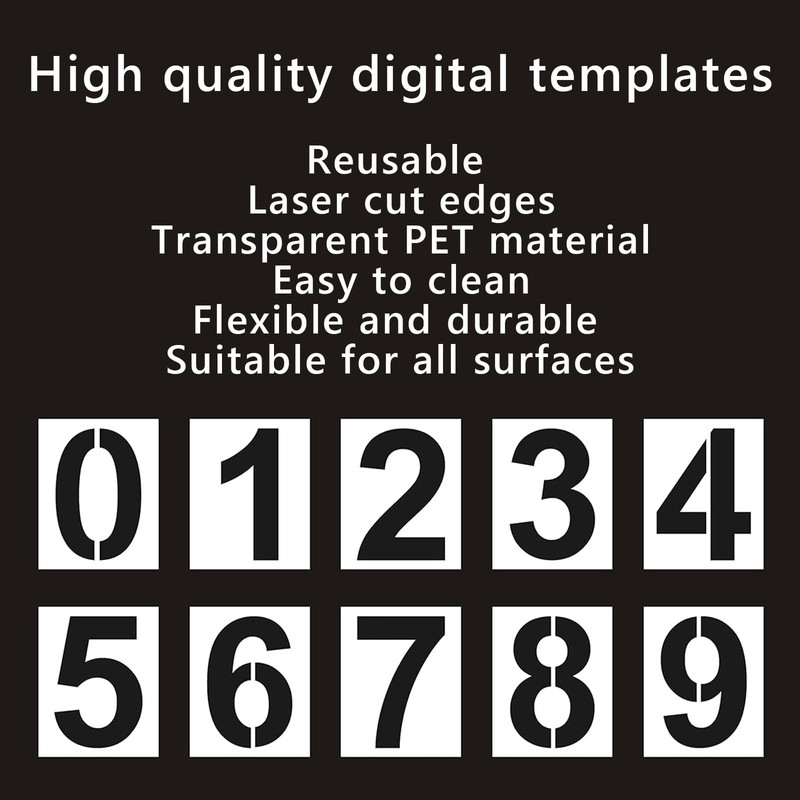 8 Inch Number Stencils for Painting, 0-9 Address Number Stencil