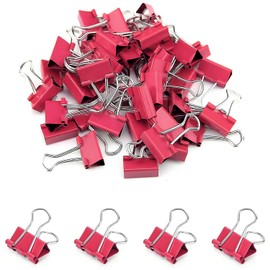 Paquete de 50 clips pequeños para carpetas rojas, 3/4 pulgadas (19 mm), pinzas de papel pequeñas para oficina, hogar, escuela, negocios, 0.75 pulgadas