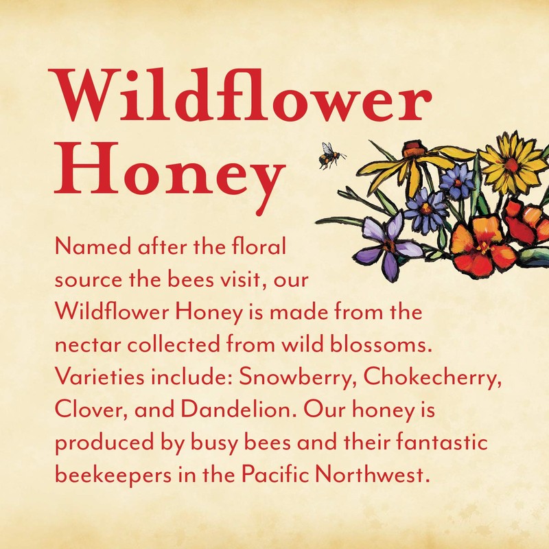 Oregon Growers Wildflower Honey - Raw Unfiltered Pacific Northwest Honey,