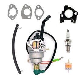 Manual Choke Carburetor Fit for Champion Predator Gas Generator 420CC 439CC GX390 188F Powered 5.5-9.5KW 13-16HP Gasoline Portable Generator 69671 68530 68525 8750 with Air Filter Spark Plug Gasket