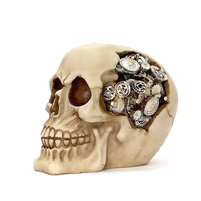 Bellaa 21329 Robot Skull Skeleton Sculpture Figure 5 inch
