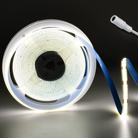 INDARUN Neutral White Cob Led Strip Light 4000K, 5m Led Tape Light 320LEDs/Meter for Home Decoration