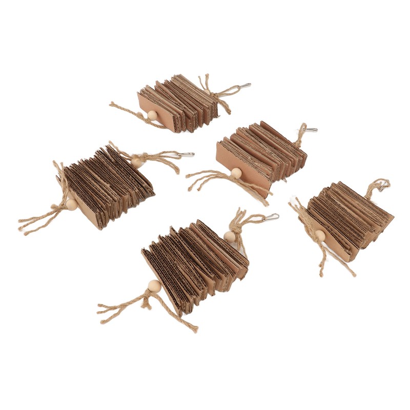5pcs Parrot Cardboard Chew Toy Funny Natural Bite Resistance Bird