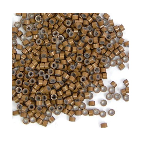 500 PCS 5mm Chocolate Color Silicone Lined Micro Rings Links